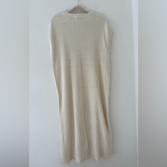 One Teaspoon Ribbed Knit Ivory Cap sleeves Dress Side zipper Slits Size Small - Picture 8 of 8